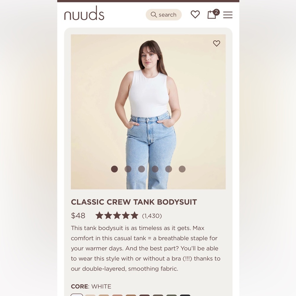 Nuuds Classic Crew Bodysuit